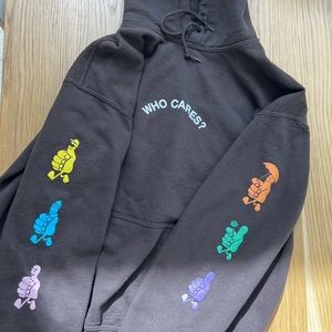 rex orange county who cares sweatshirt brown hoodie